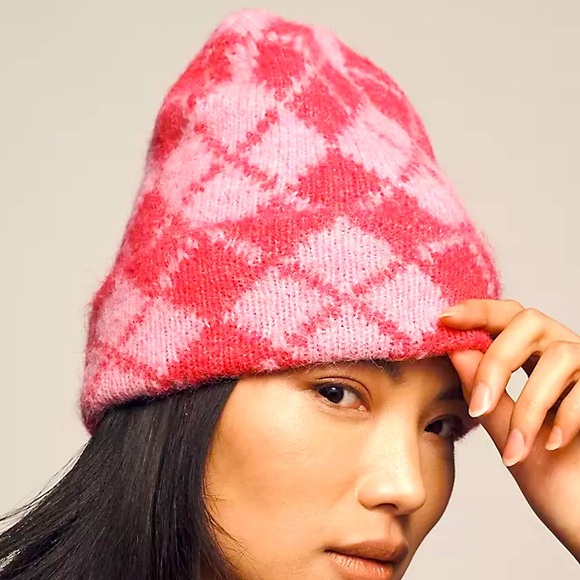 Anthropologie Accessories - Anthropologie Pink and Red Knit Hat